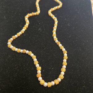 Pearl & Gold Bead Necklace